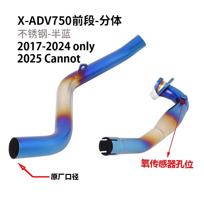 Honda XADV750 2021-2024 XADV 750 2025 Slipon Modified Exhaust Pipe Front Section and Tail Section