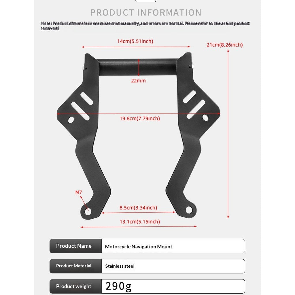 Voge DS900X Motorcycle Modification Accessories Navigation Bracket Stainless Steel GPS Phone Holder