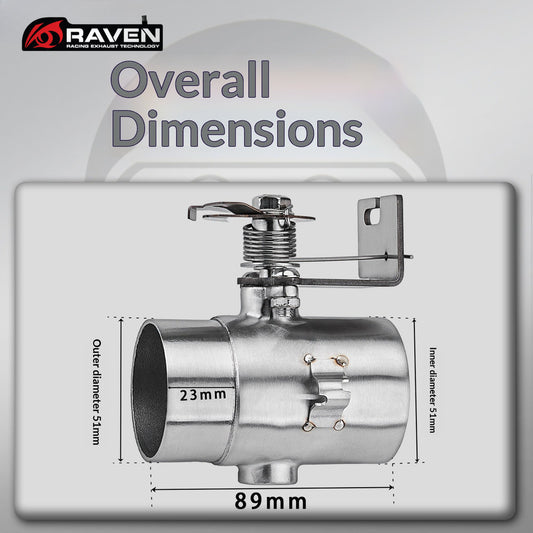 Exhaust Pipe Muffler Sound Controller Motorcycle Adjustable Cable Mechanical Valve 51mm