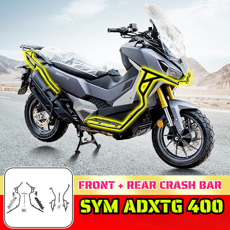 Engine Guards SYM ADXTG 400 Crash Bar Carbon Steel Front Rear Protective Guard Front+Rear Crash Bar