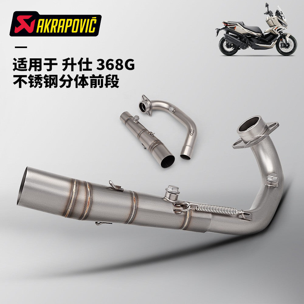 ZONTES 368G Exhaust Pipe Stainless Steel Carbon Cap Zontes 368G Header Pipe Muffler 2024-2025