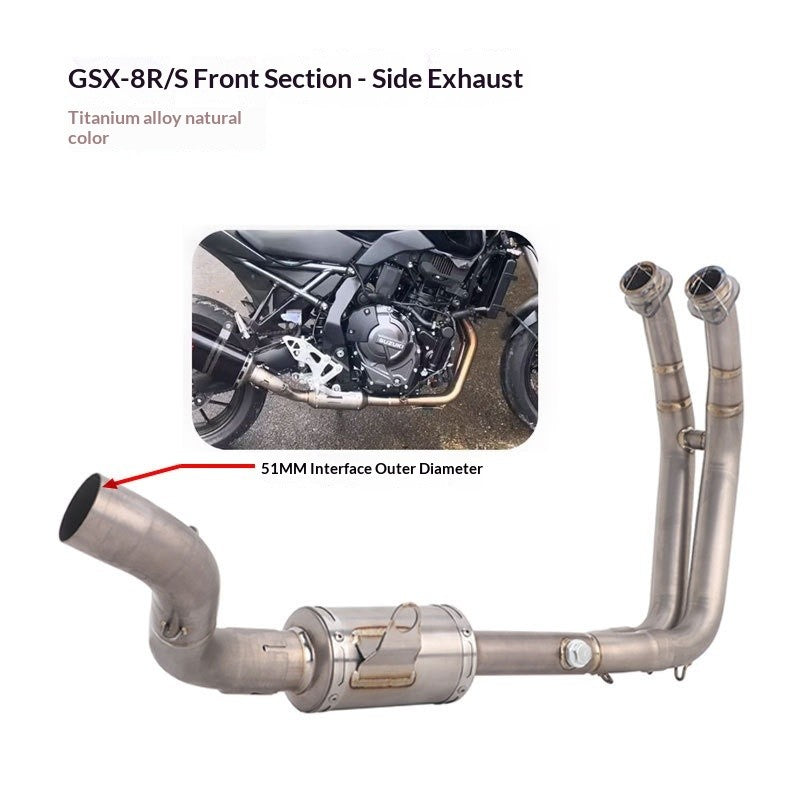 SUZUKI GSX8S 8R Stainless Steel Header GSX-8R GSX-8S Titanium Full System Header 51mm Muffler