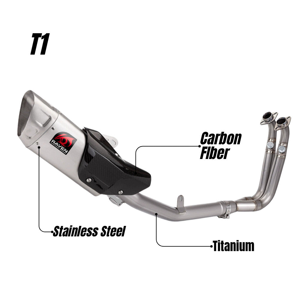 RAVEN CFMOTO 450SR 450NK Exhaust Stainless Steel Titanium Full System Exhaust Motorcycle Muffler