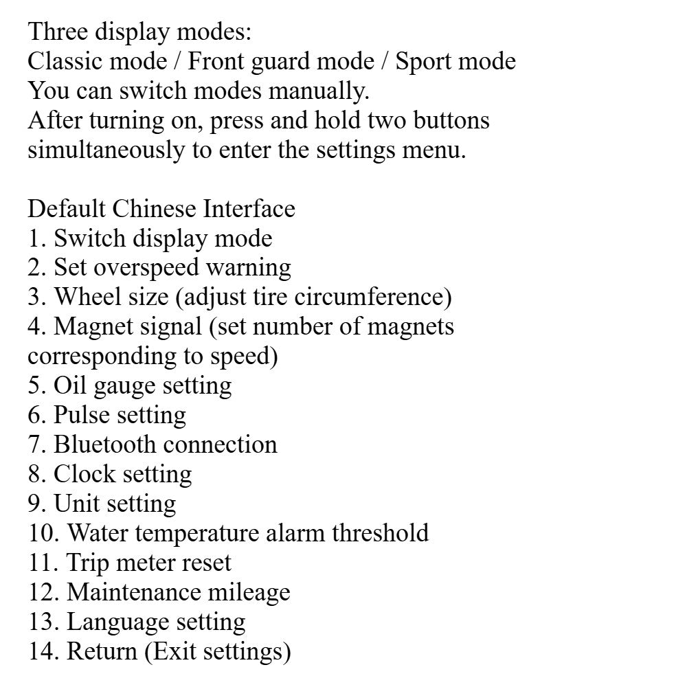 New Three-interface Full-color Tft Bluetooth Chinese English Universal Modified LCD Motorcycle Meter