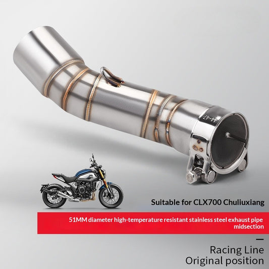 RAVEN CFMOTO CLX700 Stainless Steel Mid-section Exhaust Pipe Modification Motorcycle Exhaust