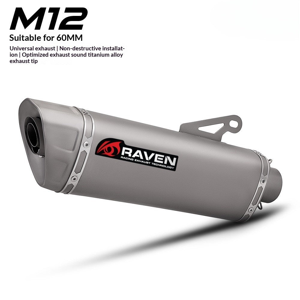 RAVEN 51mm 60mm Universal Motorcycle Exhaust Pipe M12 Titanium Muffler For Z1000 RSV4 Daytona R6