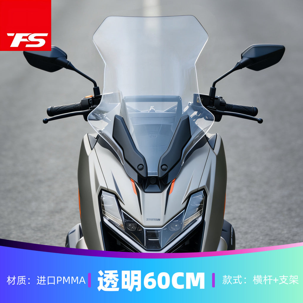TFS Windshield for Zontes 150X Motorcycle Front Cover Plate and GPS Cross Bar Phone Bracket 150x