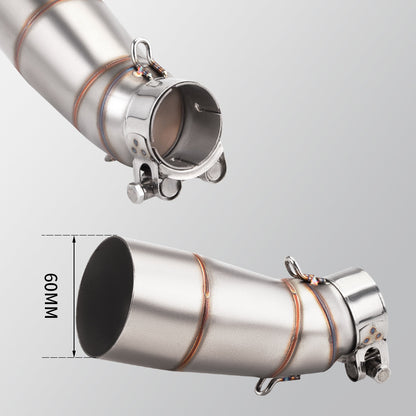 QJmotor Fortress 350 Motorcycle Exhaust Pipe 60mm Modification Mid Pipe 60mm Stainless Steel Exhaust Muffler Fort 350
