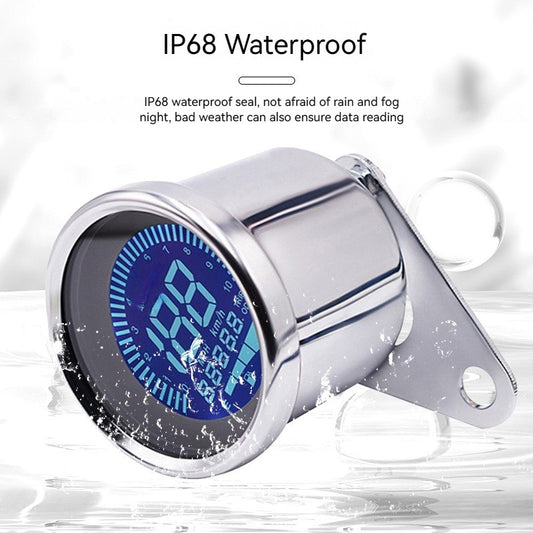 Universal Motorcycle Retro Modified Meter Odometer Speed Oil Lever Integrated LED LCD Display Meter Assembly