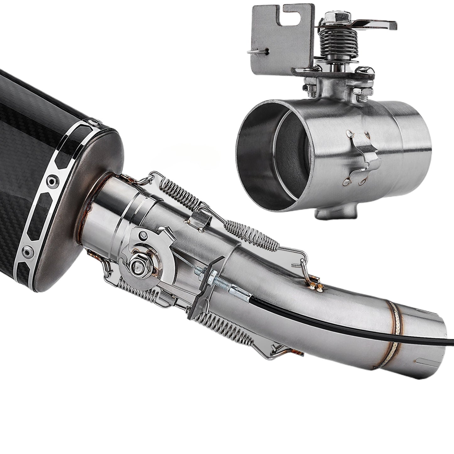 Exhaust Pipe Muffler Sound Controller Motorcycle Adjustable Cable Mechanical Valve 51mm