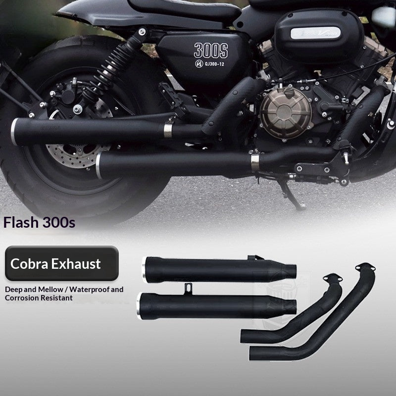 King Cobra Exhaust QJmotor SRV250 Modified Double Pipe Motorcycle Exhaust SRV250 AMT Full System