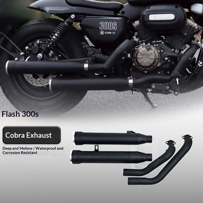King Cobra Exhaust QJmotor SRV250 Modified Double Pipe Motorcycle Exhaust SRV250 AMT Full System
