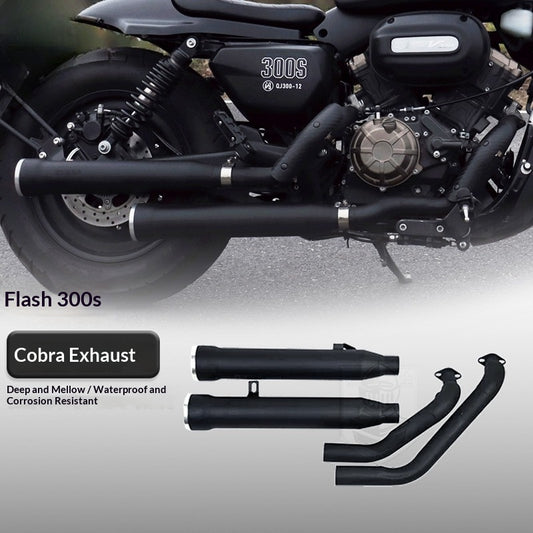 King Cobra Exhaust QJmotor SRV250 Modified Double Pipe Motorcycle Exhaust SRV250 AMT Full System