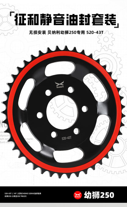 BENELLI Tnt25N Leoncino 250 Tnt25 Trk251 Chain Set Double Layer Silent Sprocket Chain Set