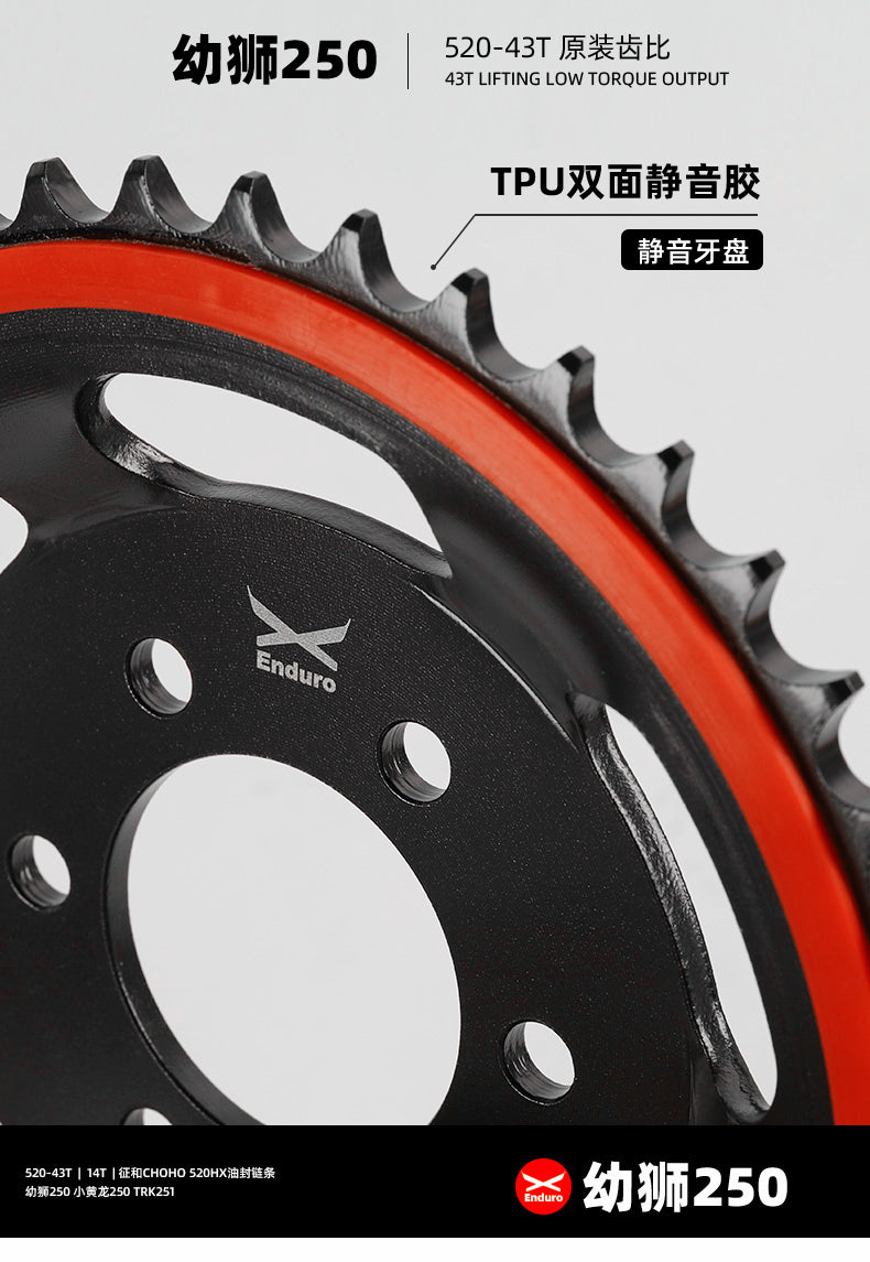 BENELLI Tnt25N Leoncino 250 Tnt25 Trk251 Chain Set Double Layer Silent Sprocket Chain Set