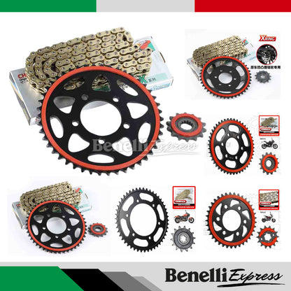 Benelli Tnt600 Srk600 Tnt300 249s SRV250 Tnt25 Tnt135 Trk251 Trk502 752s 502c 150s Leoncino Imepriale Chain Set Sprocket