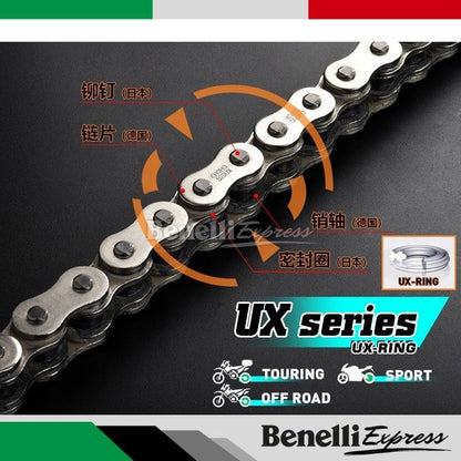 Motorcycle Benelli Tnt600 Srk600 Tnt300 302r 249s Choho HX UX STAR-Ring Chain & Hardened Steel Double Layer Silent