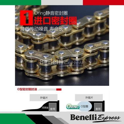 Motorcycle Benelli SRK600 Set of Chain Choho X-ring UX-ring Chain with Front & Rear Sprocket Motorcycle Spare Parts
