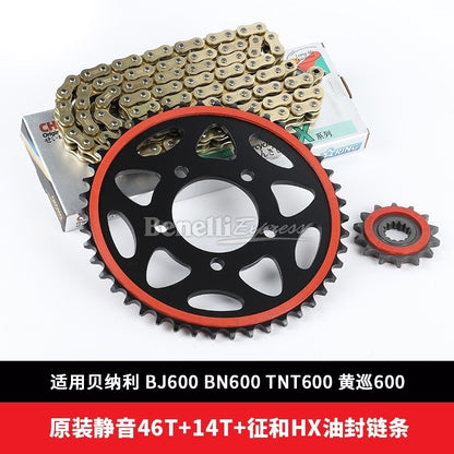 Motorcycle Benelli Tnt600 Srk600 Tnt300 302r 249s Choho HX UX STAR-Ring Chain & Hardened Steel Double Layer Silent