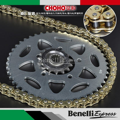 Motorcycle Benelli SRK600 Set of Chain Choho X-ring UX-ring Chain with Front & Rear Sprocket Motorcycle Spare Parts