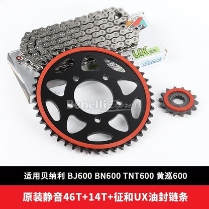 Motorcycle Benelli Tnt600 Srk600 Tnt300 302r 249s Choho HX UX STAR-Ring Chain & Hardened Steel Double Layer Silent