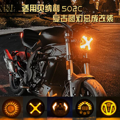 Benelli Leoncino 500 250 502C Headlight Modified Round Headlight Motorcycle Retro Headlight Assembly