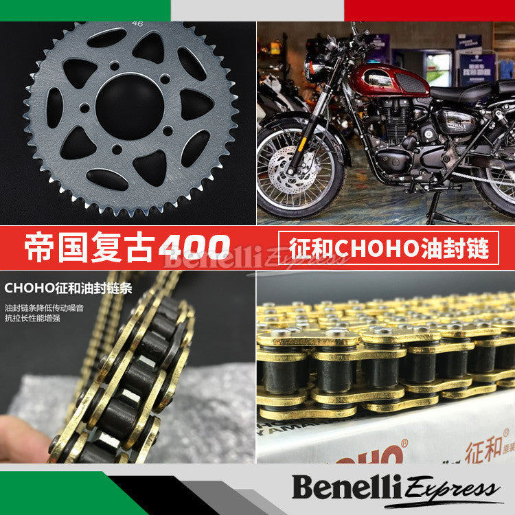 Motorcycle Benelli Imperiale 400 Chain Set Sprocket Choho X-ring Chains