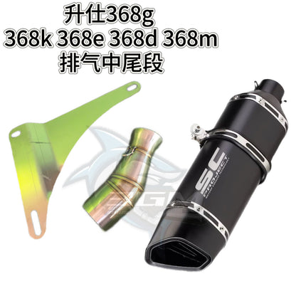 Zontes 368G Exhaust Slipon Muffler Exhaust 368G Pipe Plag & Play ZT368G Scooter 368G Exhaust Bracket