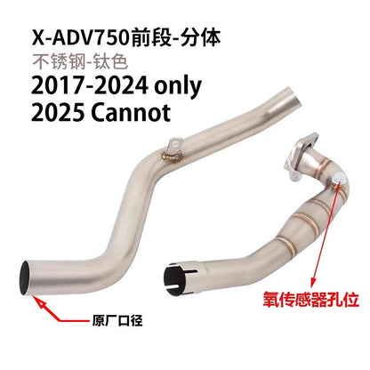 Honda XADV750 2021-2024 XADV 750 2025 Slipon Modified Exhaust Pipe Front Section and Tail Section