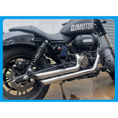 Full System Exhaust QJMotor SRV250 Vance & Hines with Heat Shield Harley Silencer SRV250 AMT Exhaust