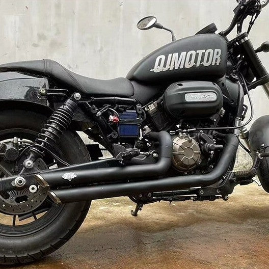 Full System Exhaust QJMotor SRV250 Vance & Hines with Heat Shield Harley Silencer SRV250 AMT Exhaust