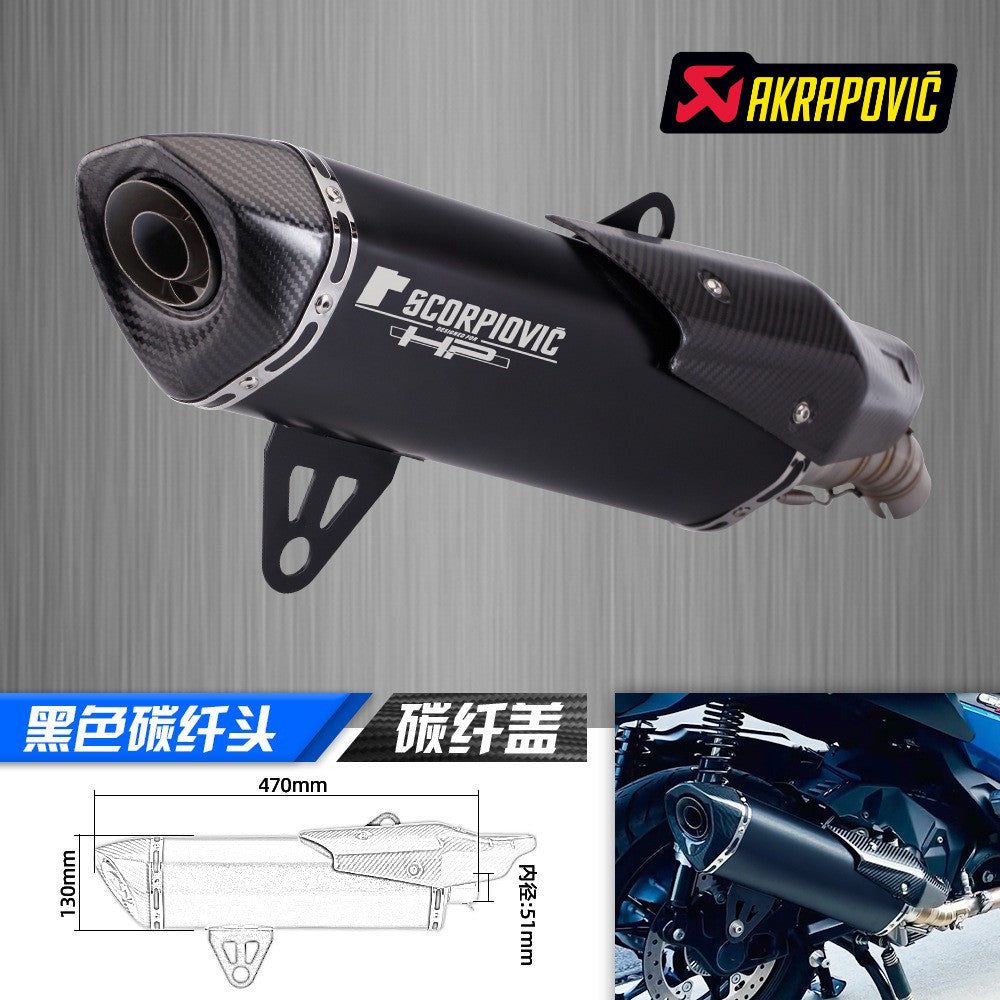Akrapovic Motorcycle Exhaust Pipe for BMW C400X C400GT Carbon Fiber Stainless Steel Muffler Exhaust