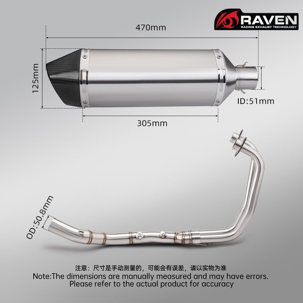 RAVEN Dual Sensor Port Exhaust for Yamaha R25 2022-2026 Motorcycle Exhaust Full System R25 Muffler