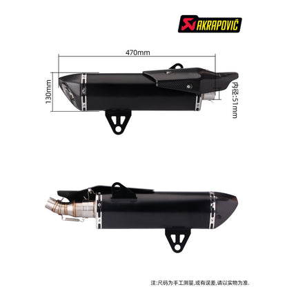 Akrapovic Motorcycle Exhaust Pipe for BMW C400X C400GT Carbon Fiber Stainless Steel Muffler Exhaust