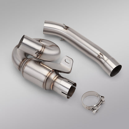 Kawasaki ZX10R Stainless Steel Spiral LInk Pipe Power Boom Motorcycle Exhaust Pipe 2009-2020