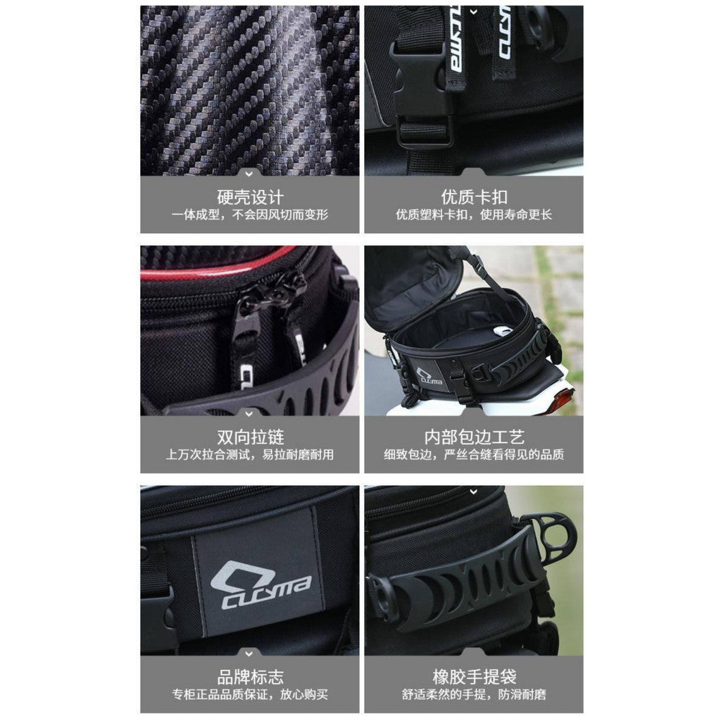 CUCYMA Motorcycle Hard Shell Rear Seat Bag Backpack Shoulder Crossbody Multi-Function Rider Bag
