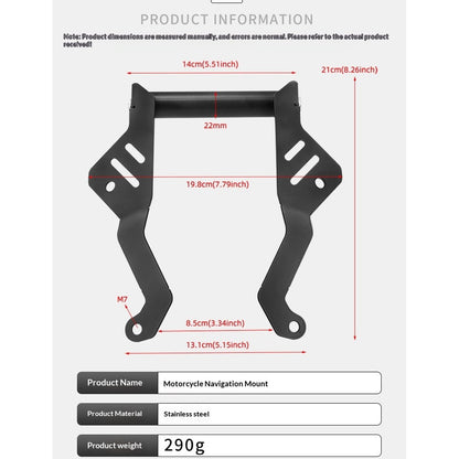 Voge DS900X Motorcycle Modification Accessories Navigation Bracket Stainless Steel GPS Phone Holder