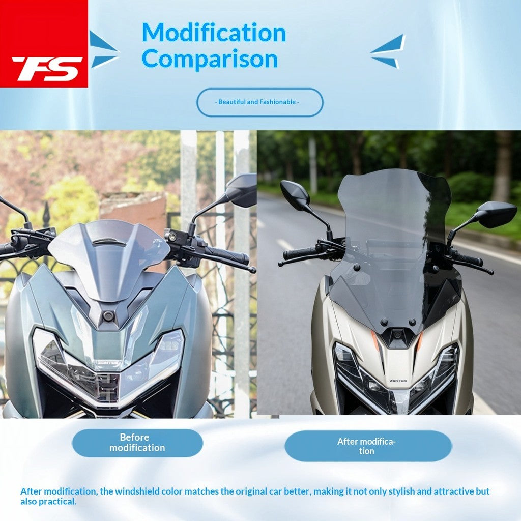 TFS Windshield for ZONTES 175X Upgrade Wide Front Windshield with Crossbar Modification Parts ZT175X