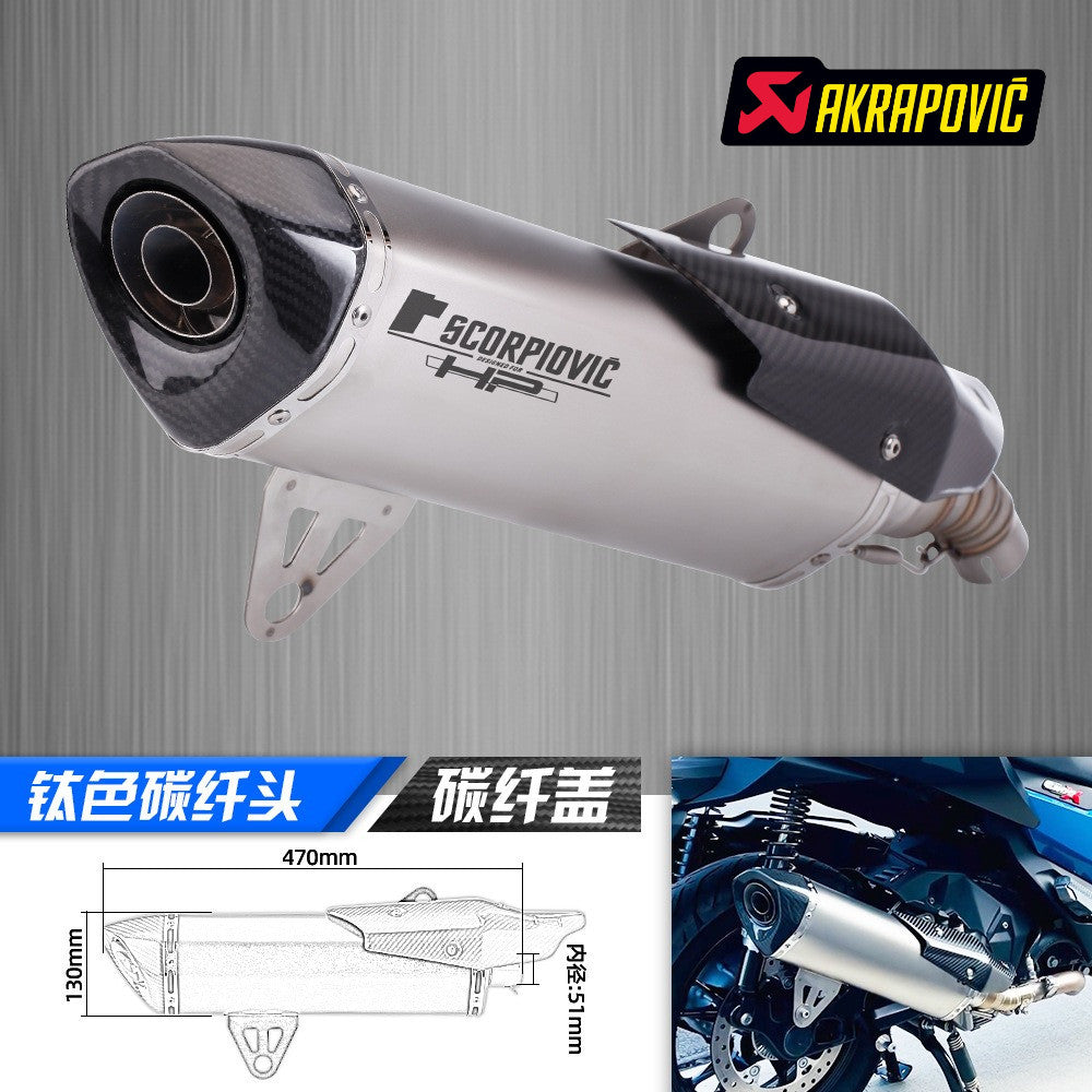 Akrapovic Motorcycle Exhaust Pipe for BMW C400X C400GT Carbon Fiber Stainless Steel Muffler Exhaust
