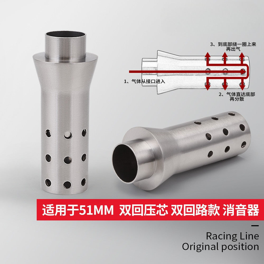Muffler Db Killer Dual Layer Motorcycle Exhaust Silencer 51mm Stainless Steel Muffler Silencer