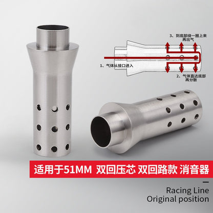 Muffler Db Killer Dual Layer Motorcycle Exhaust Silencer 51mm Stainless Steel Muffler Silencer