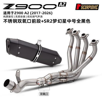 RAVEN Kawasaki Z900 A2 Full Exhaust System Stainless Steel Header Dual O2 Sensor Ports & Muffler