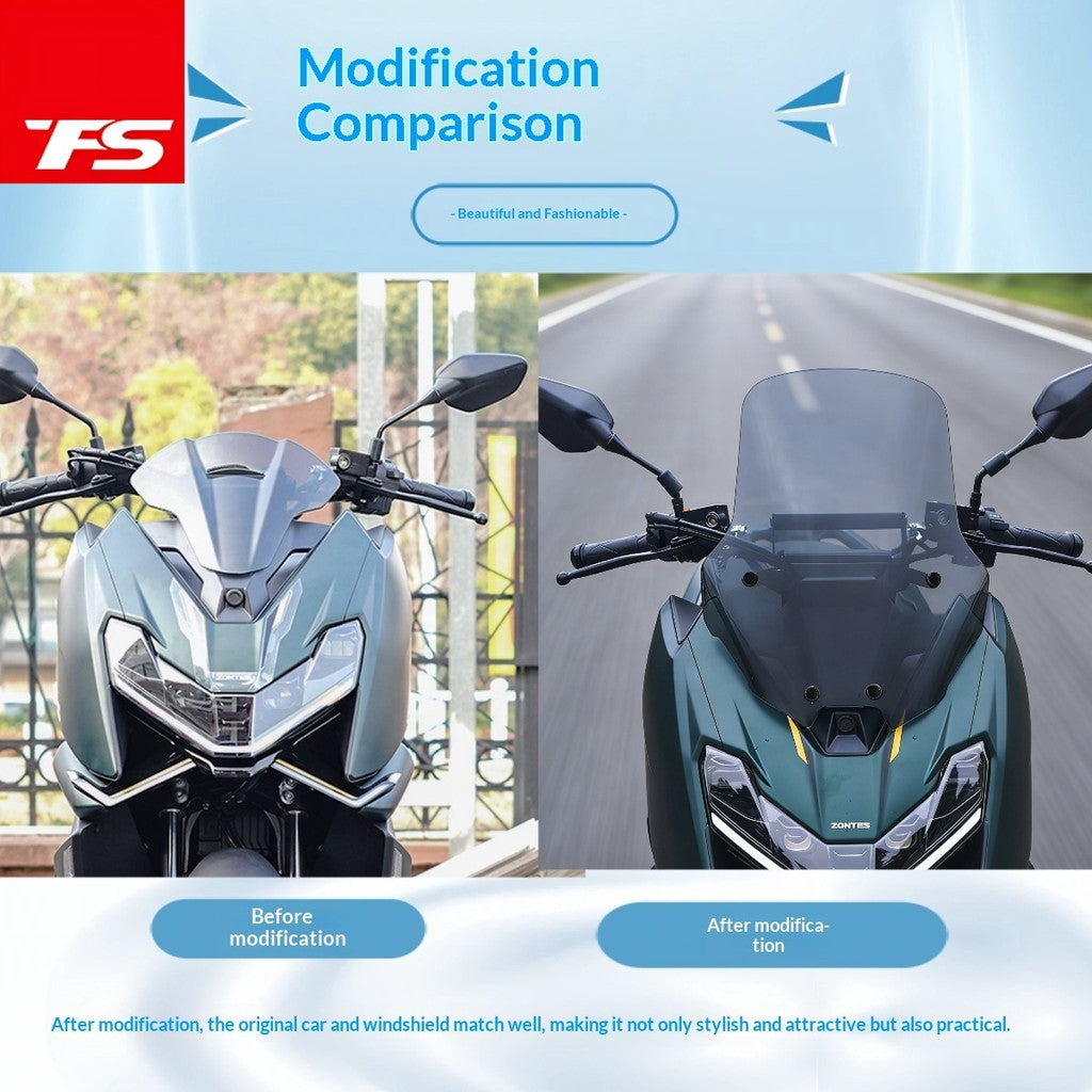 TFS Windshield for ZONTES 175X Sport Windshield with Cross Bar Modification Accessories Deflector