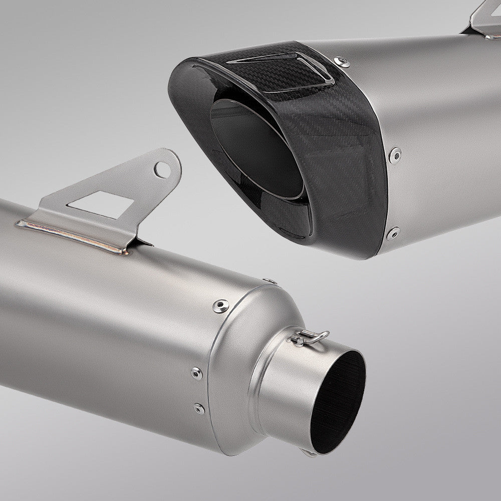 RAVEN SR10 60mm Muffler Motorcycle Exhaust Universal 60mm Muffler Stainelss Steel Carbon Fiber Head