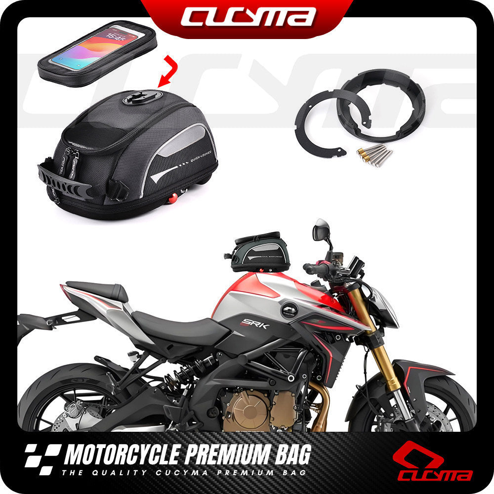 CUCYMA Suitable for Qjmotor SRK600 SRK250 Motorcycle All 5 Screw Cap Fuel Tank Bag QJ Can use