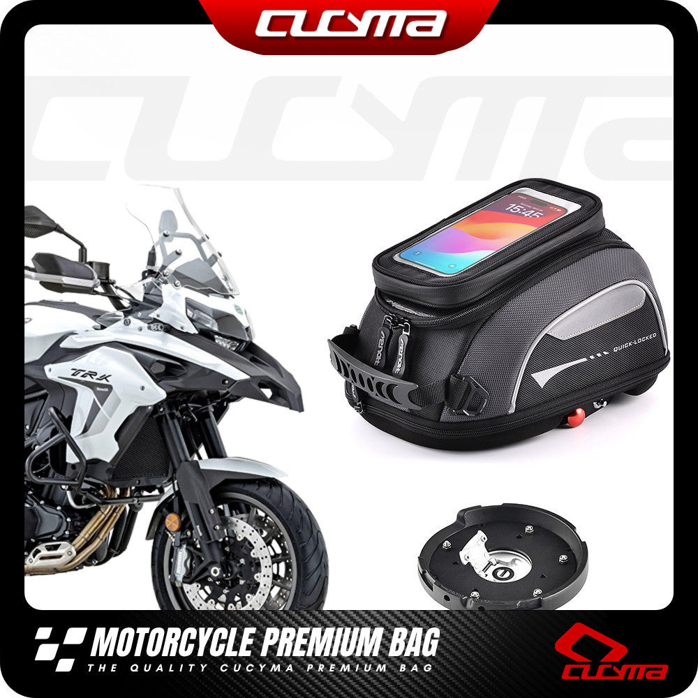 CUCYMA Motorcycle Quick-release Fuel Tank Bag for BENELLI TRK502X TRK502 Tank Bag Quick Lock