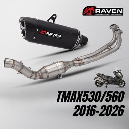 RAVEN TMAX560 TMAX530 2016-2026 Motorcycle Exhaust Full System Two O2 Sensor Stainless Steel Exhaust