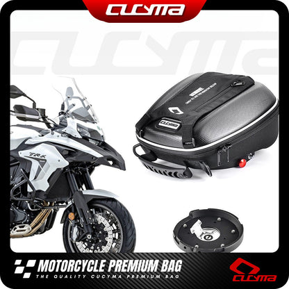 CUCYMA Motorcycle Quick Release Fuel Tank Bag for Benelli TRK502X with Anti-Theft Adapter Ring