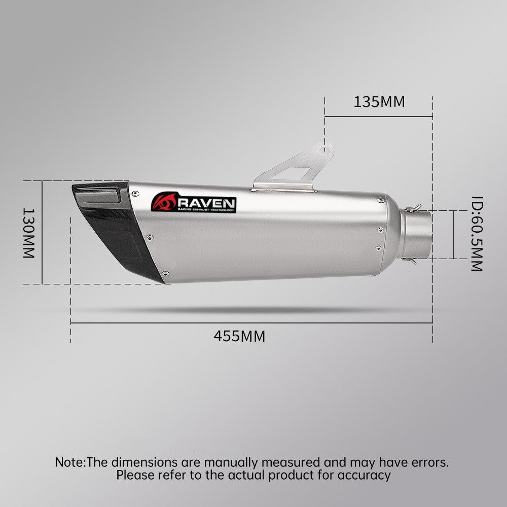 RAVEN SR10 60mm Muffler Motorcycle Exhaust Universal 60mm Muffler Stainelss Steel Carbon Fiber Head
