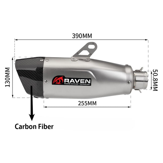 RAVEN Diamond Blade Universal 51mm Muffler Exhaust for CBR650 Z900 R25 S1000RR MT09 ZX25R Z250 Z650